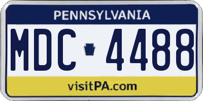 PA license plate MDC4488