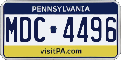 PA license plate MDC4496