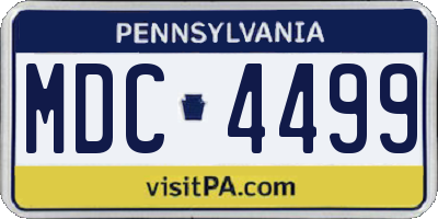 PA license plate MDC4499