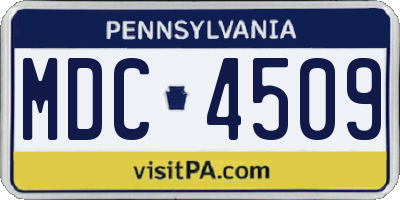 PA license plate MDC4509