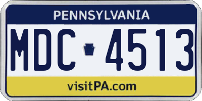 PA license plate MDC4513