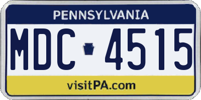 PA license plate MDC4515