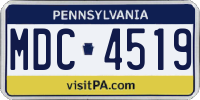 PA license plate MDC4519