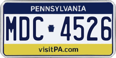 PA license plate MDC4526