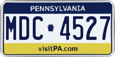 PA license plate MDC4527