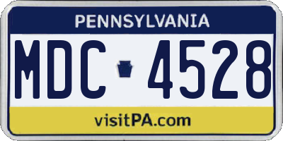 PA license plate MDC4528