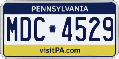 PA license plate MDC4529
