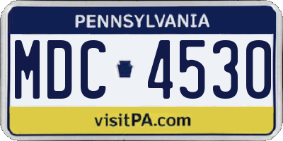 PA license plate MDC4530