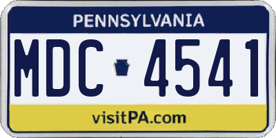 PA license plate MDC4541