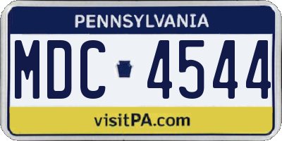 PA license plate MDC4544