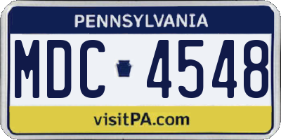 PA license plate MDC4548
