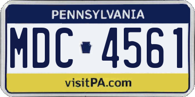 PA license plate MDC4561