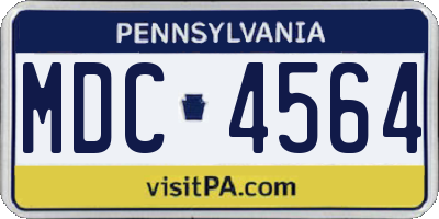 PA license plate MDC4564