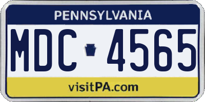 PA license plate MDC4565