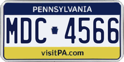 PA license plate MDC4566