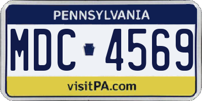 PA license plate MDC4569