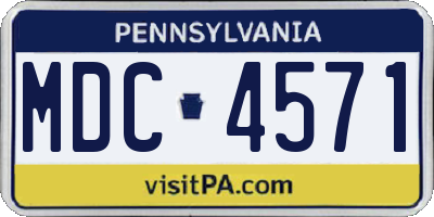 PA license plate MDC4571