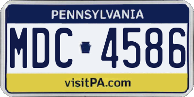 PA license plate MDC4586