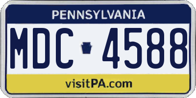 PA license plate MDC4588