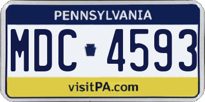 PA license plate MDC4593