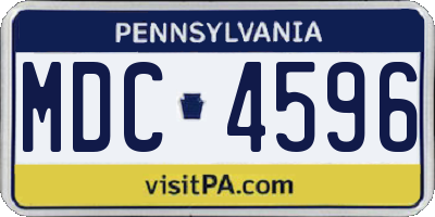 PA license plate MDC4596