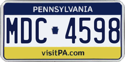 PA license plate MDC4598