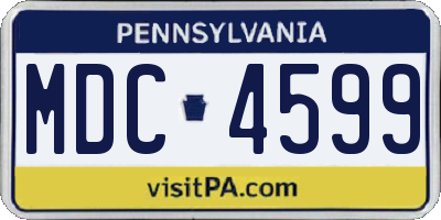 PA license plate MDC4599