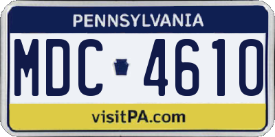 PA license plate MDC4610