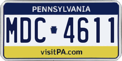 PA license plate MDC4611