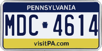 PA license plate MDC4614