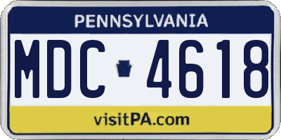 PA license plate MDC4618