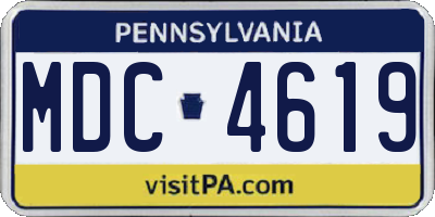 PA license plate MDC4619