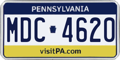 PA license plate MDC4620