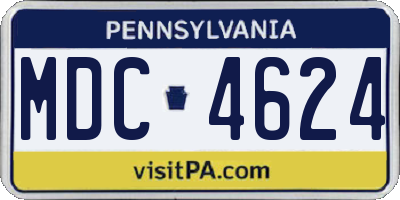 PA license plate MDC4624