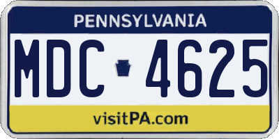 PA license plate MDC4625