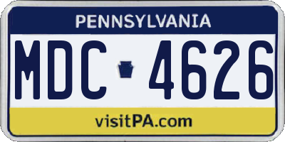 PA license plate MDC4626