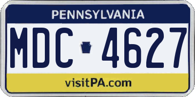 PA license plate MDC4627