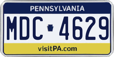 PA license plate MDC4629