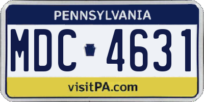 PA license plate MDC4631