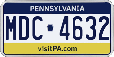 PA license plate MDC4632