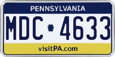 PA license plate MDC4633