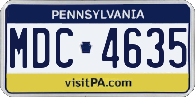 PA license plate MDC4635