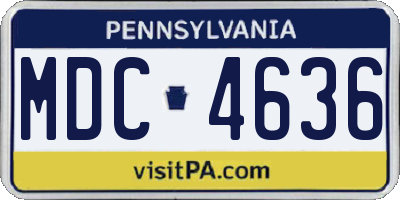 PA license plate MDC4636