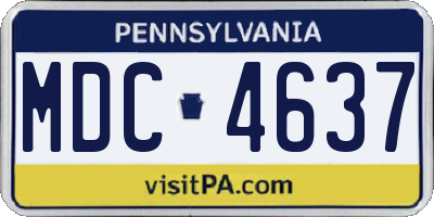 PA license plate MDC4637