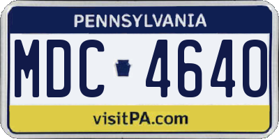 PA license plate MDC4640