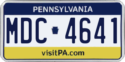 PA license plate MDC4641