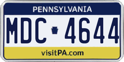 PA license plate MDC4644