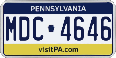 PA license plate MDC4646