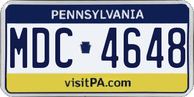 PA license plate MDC4648