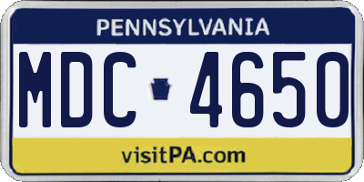 PA license plate MDC4650